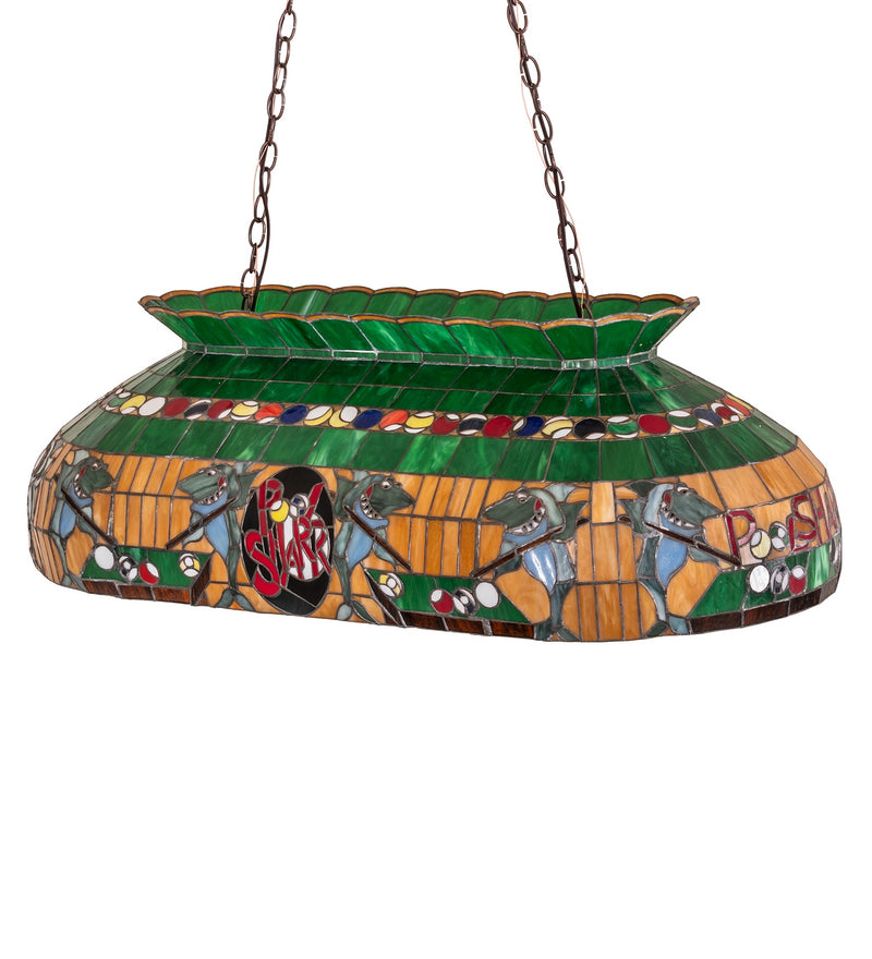 Meyda Tiffany 19204 Six Light Oblong Pendant, Ha Green Red