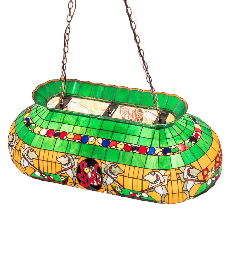 Meyda Tiffany 19204 Six Light Oblong Pendant, Ha Green Red