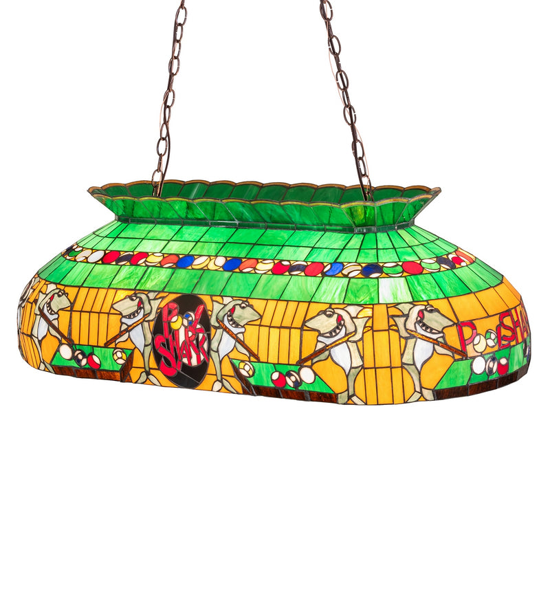 Meyda Tiffany 19204 Six Light Oblong Pendant, Ha Green Red