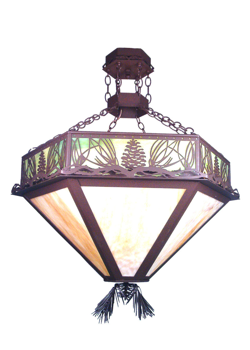 Meyda Tiffany 19232 Four Light Inverted Pendant, Cafe Noir