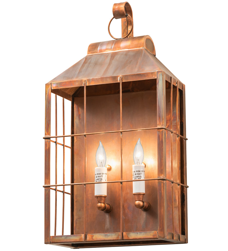 Meyda Tiffany 19844 Two Light Wall Sconce, Vintage Copper