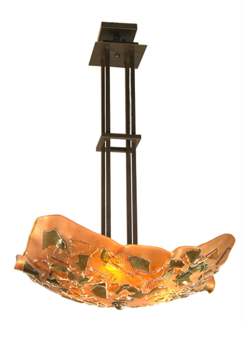 Meyda Tiffany 19875 Three Light Inverted Pendant, Timeless Bronze