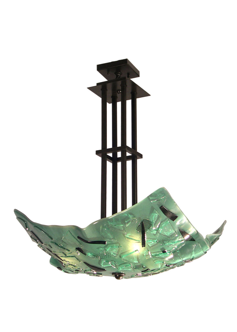 Meyda Tiffany 19906 Three Light Inverted Pendant, Timeless Bronze