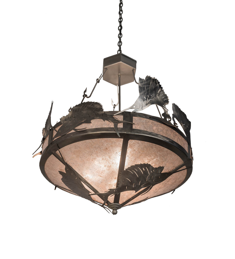 Meyda Tiffany 20875 Four Light Inverted Pendant, Industrial Steel