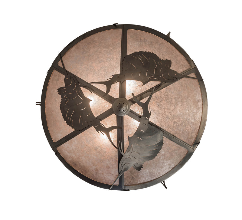Meyda Tiffany 20875 Four Light Inverted Pendant, Industrial Steel