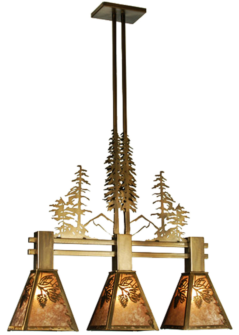 Meyda Tiffany 22935 Three Light Island Pendant, Antique Copper
