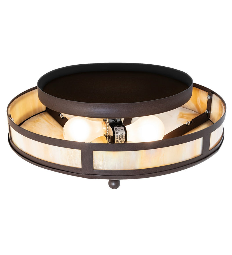 Meyda Tiffany 22957 Two Light Flushmount, Cafe Noir