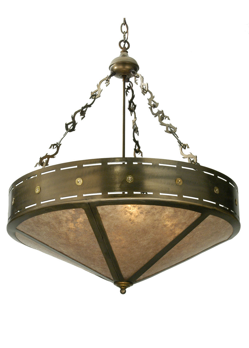 Meyda Tiffany 23633 Four Light Inverted Pendant, Timeless Bronze