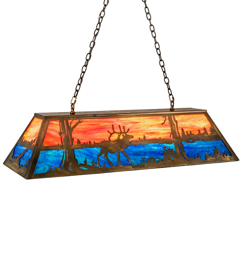 Meyda Tiffany 23651 Nine Light Oblong Pendant, Antique Copper