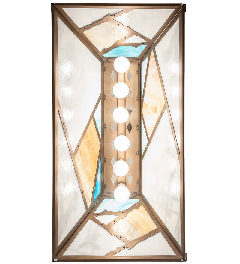 Meyda Tiffany 23746 Six Light Oblong Pendant, Antique Copper