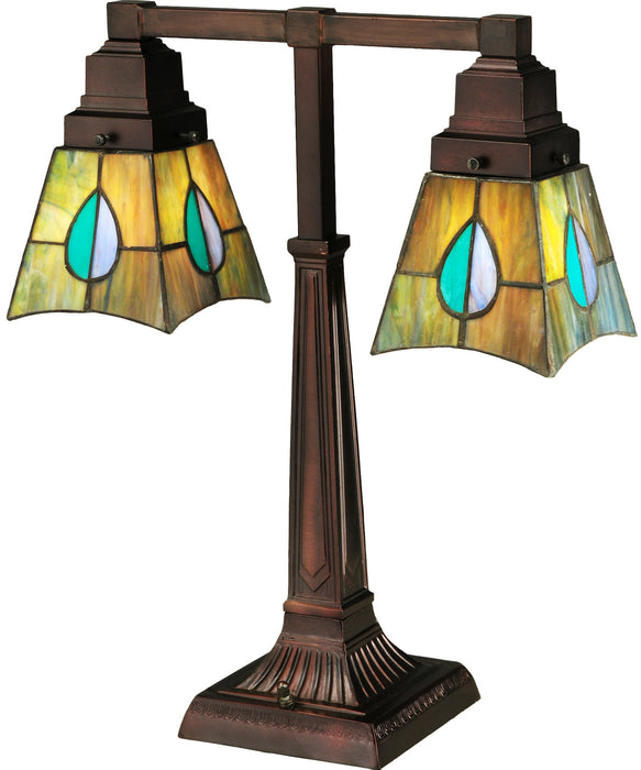 Meyda Tiffany 24284 Two Light Desk Lamp, Antique Copper