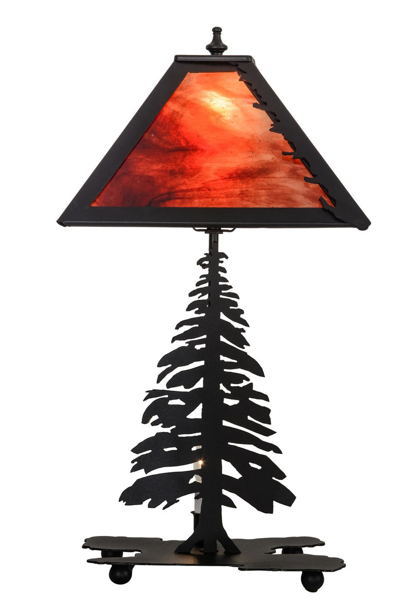 Meyda Tiffany 26724 Two Light Table Lamp, Black Metal