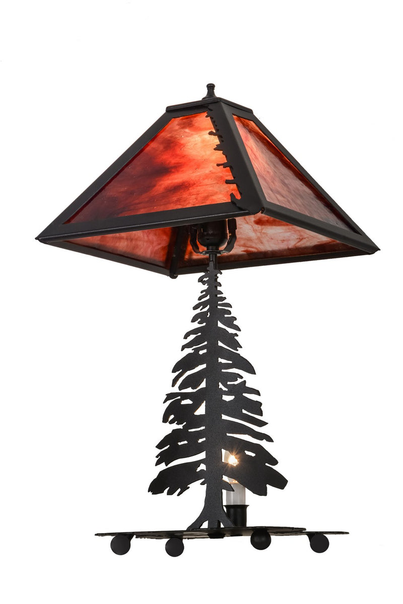 Meyda Tiffany 26724 Two Light Table Lamp, Black Metal