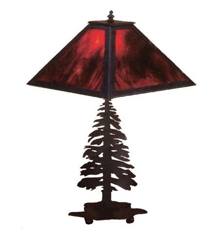 Meyda Tiffany 26724 Two Light Table Lamp, Black Metal