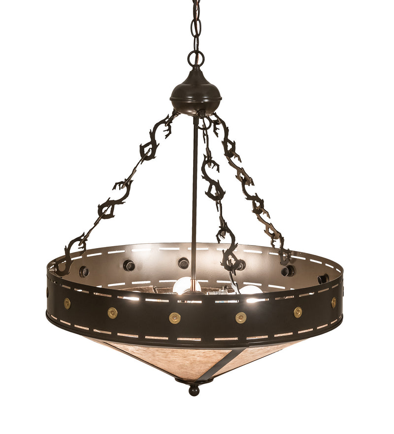 Meyda Tiffany 26923 Four Light Inverted Pendant, Timeless Bronze