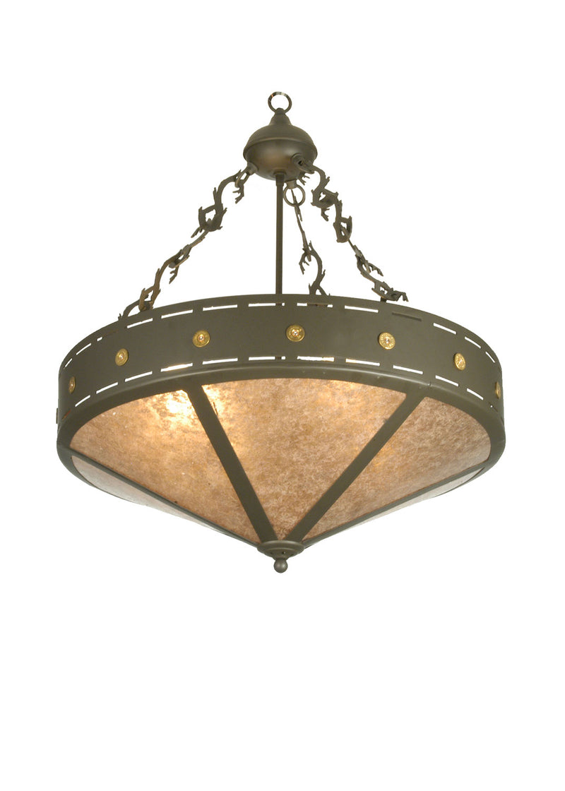 Meyda Tiffany 26923 Four Light Inverted Pendant, Timeless Bronze