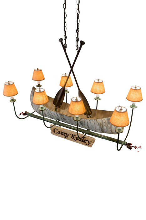 Meyda Tiffany 26977 Eight Light Chandelier, Natural Wood,Tarnished Copper