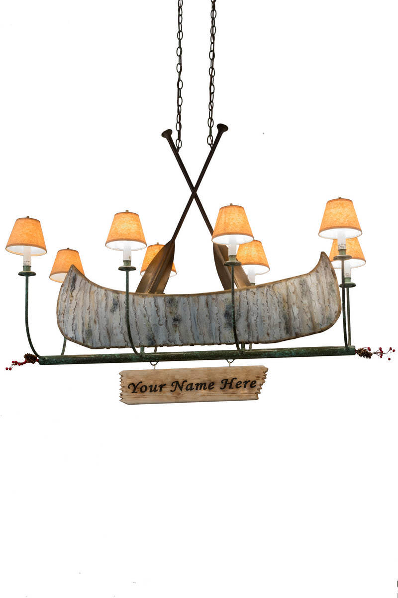 Meyda Tiffany 26977 Eight Light Chandelier, Natural Wood,Tarnished Copper
