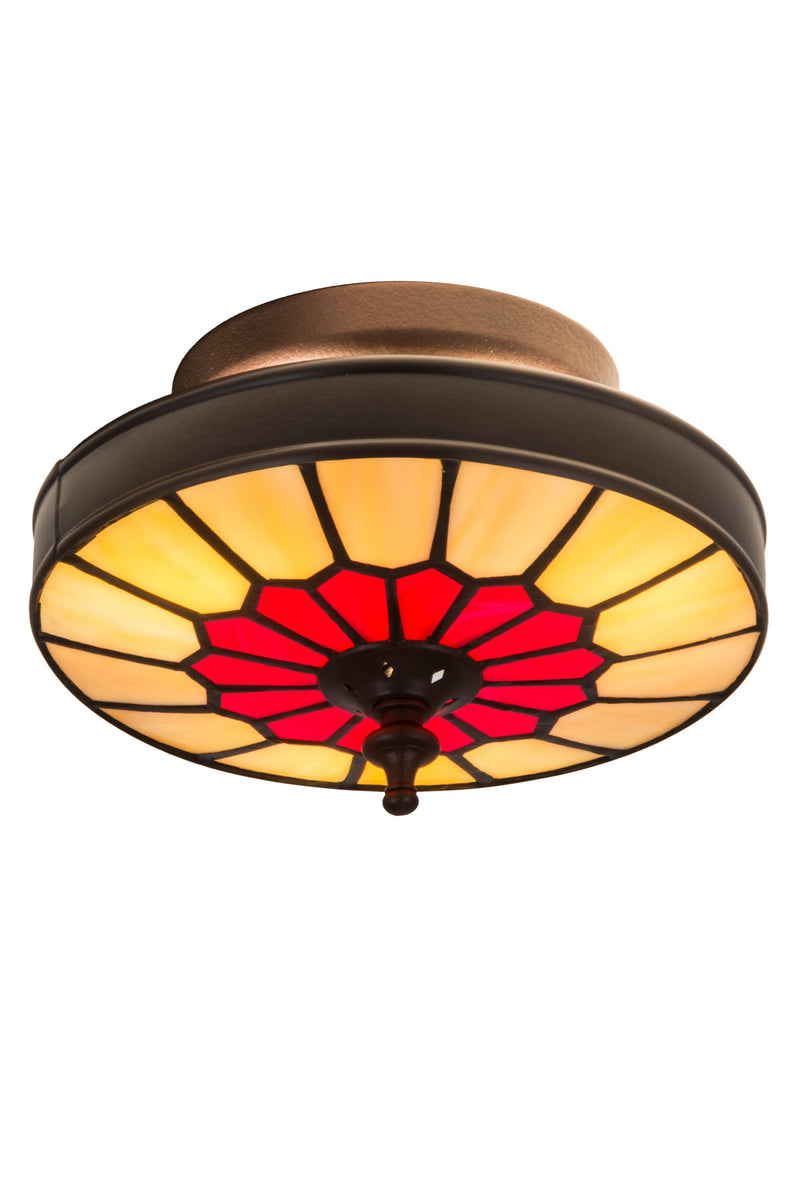 Meyda Tiffany 27058 Three Light Flushmount, Craftsman Brown