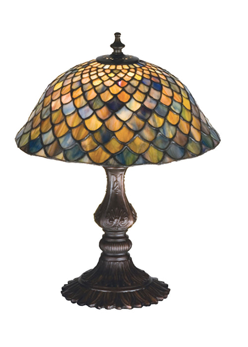 Meyda Tiffany 27170 One Light Table Lamp, Green/Blue