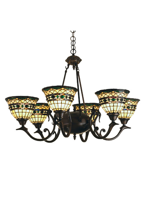 Meyda Tiffany 27402 Six Light Chandelier, Craftsman Brown