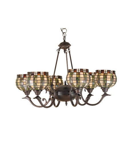 Meyda Tiffany 27404 Six Light Chandelier, Mahogany Bronze