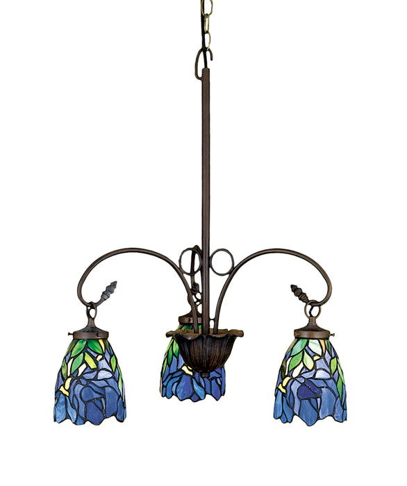 Meyda Tiffany 27412 Three Light Chandelier, Craftsman Brown