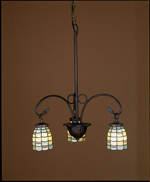 Meyda Tiffany 27413 Three Light Chandelier, Mahogany Bronze