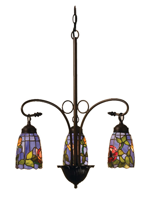 Meyda Tiffany 27414 Three Light Chandelier, Craftsman Brown