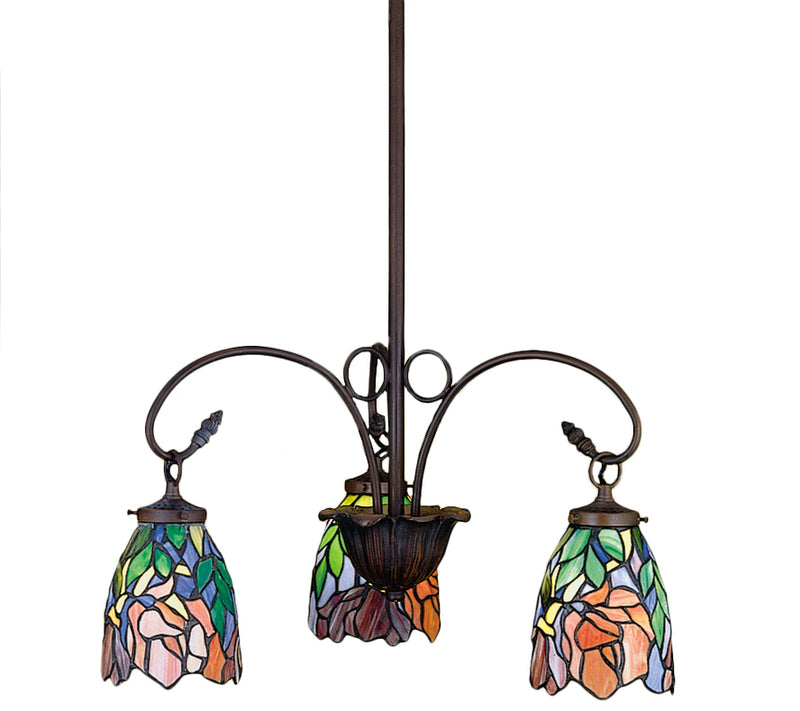 Meyda Tiffany 27416 Three Light Chandelier, Mahogany Bronze