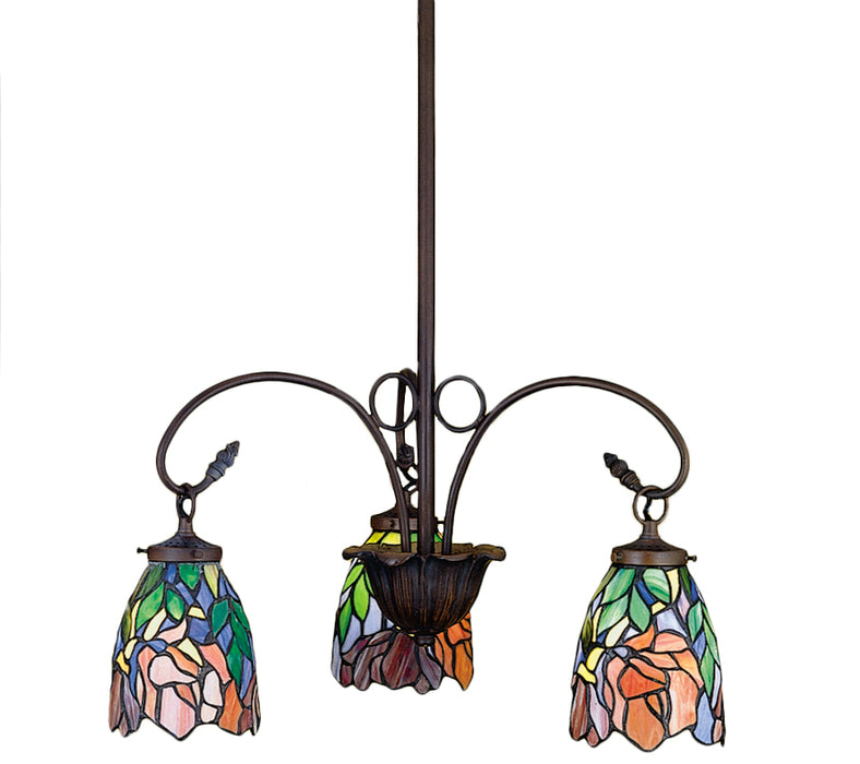 Meyda Tiffany 27416 Three Light Chandelier, Mahogany Bronze