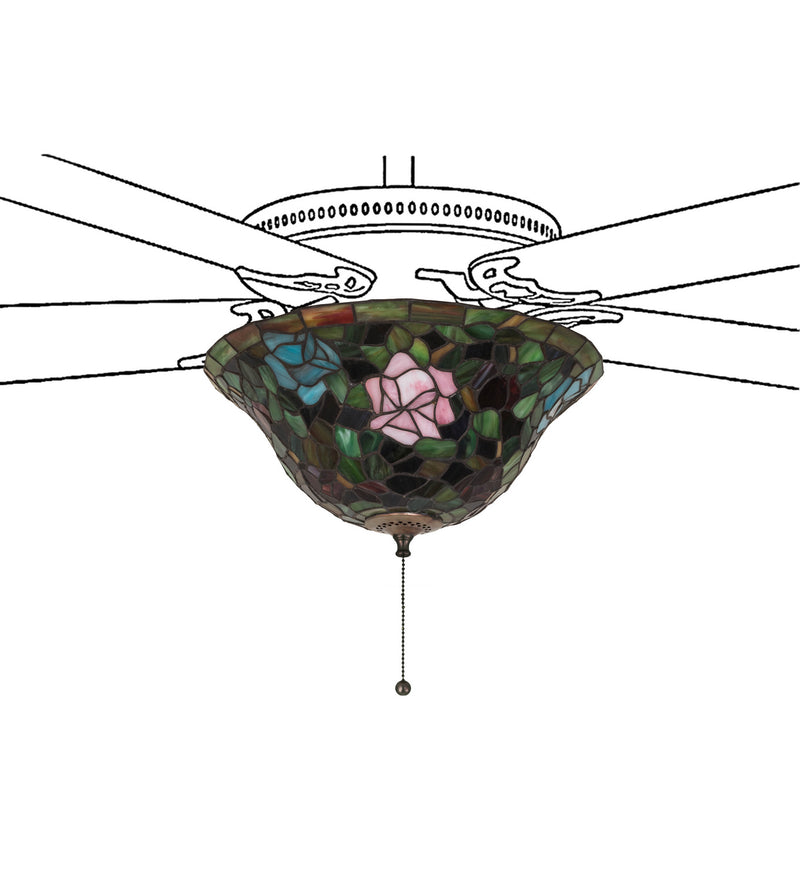 Meyda Tiffany 27448 Fan Light Fixture, Purple/Blue Burgundy Pink Purple/Blue