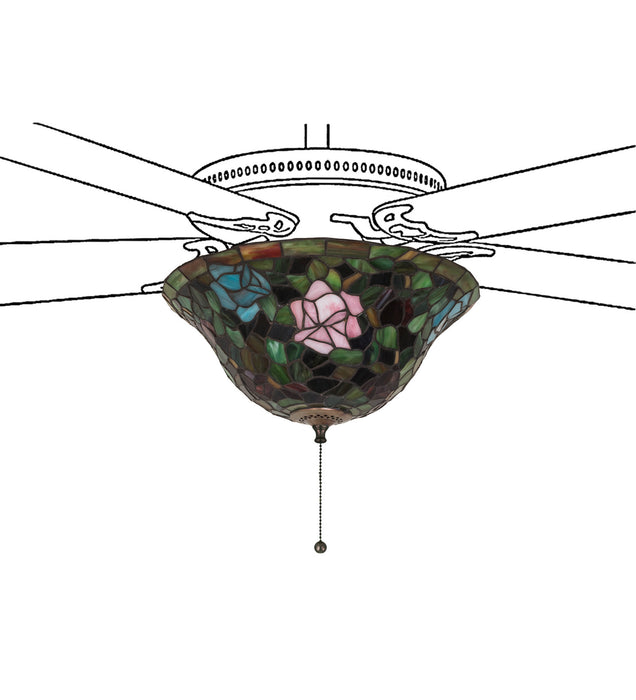 Meyda Tiffany 27448 Fan Light Fixture, Purple/Blue Burgundy Pink Purple/Blue