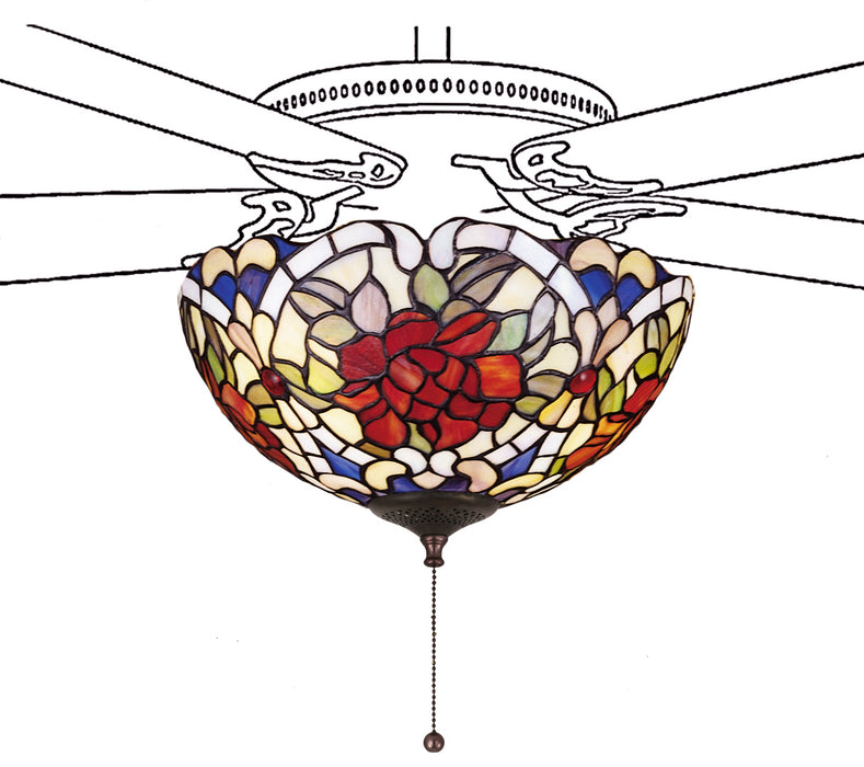 Meyda Tiffany 27458 Fan Light Fixture, Beige Burgundy Ca
