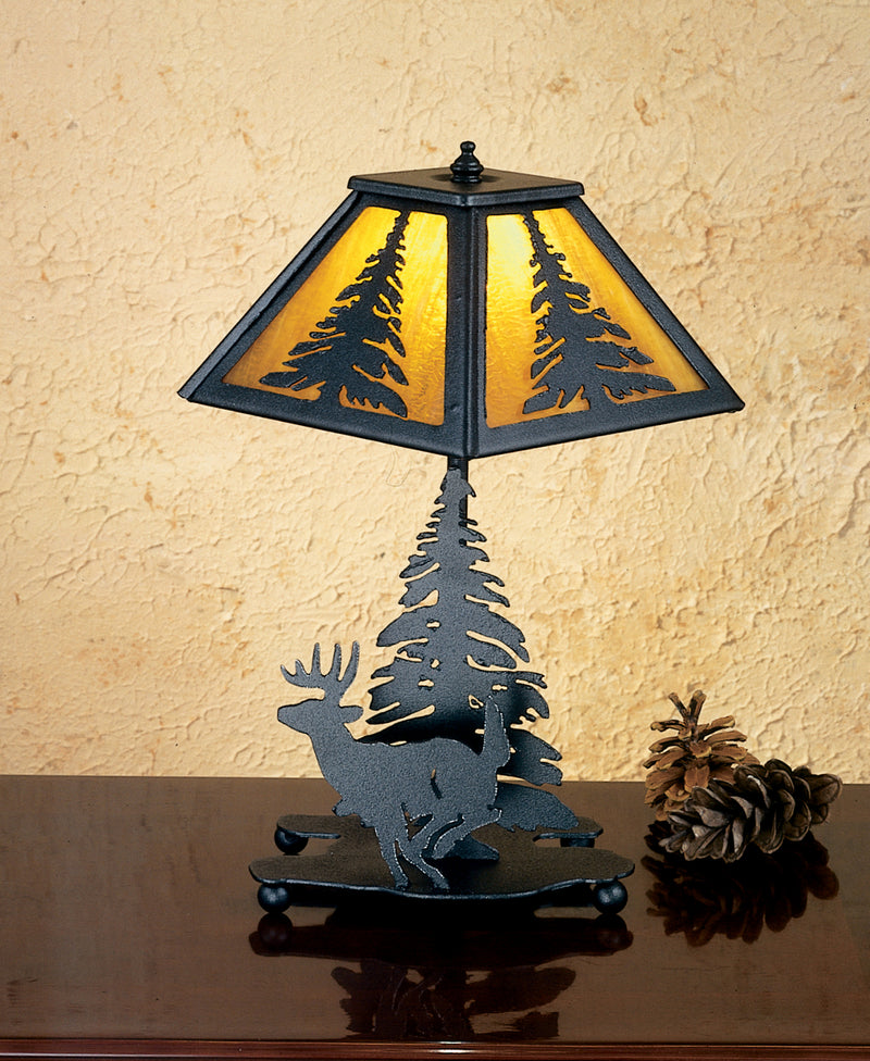 Meyda Tiffany 28273 One Light Table Lamp, Ha/Black