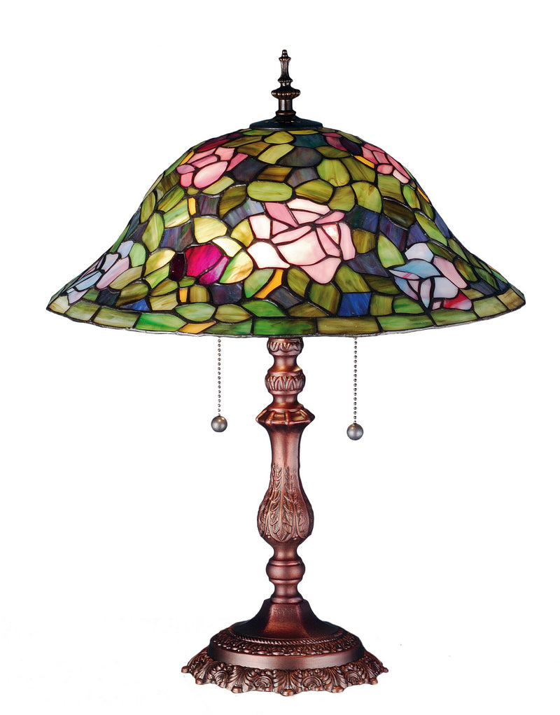 Meyda Tiffany 28406 Two Light Table Lamp, Antique