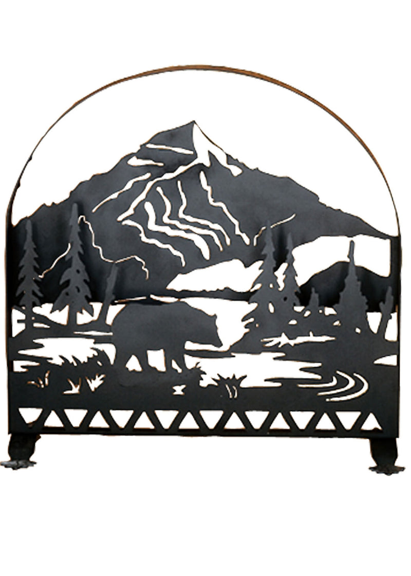 Meyda Tiffany 28756 Fireplace Screen, Black Metal