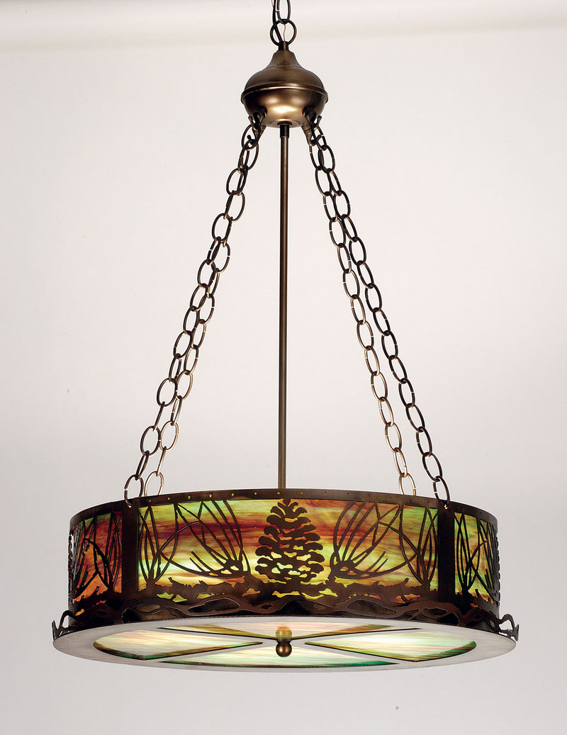 Meyda Tiffany 30168 Four Light Inverted Pendant, Antique Copper