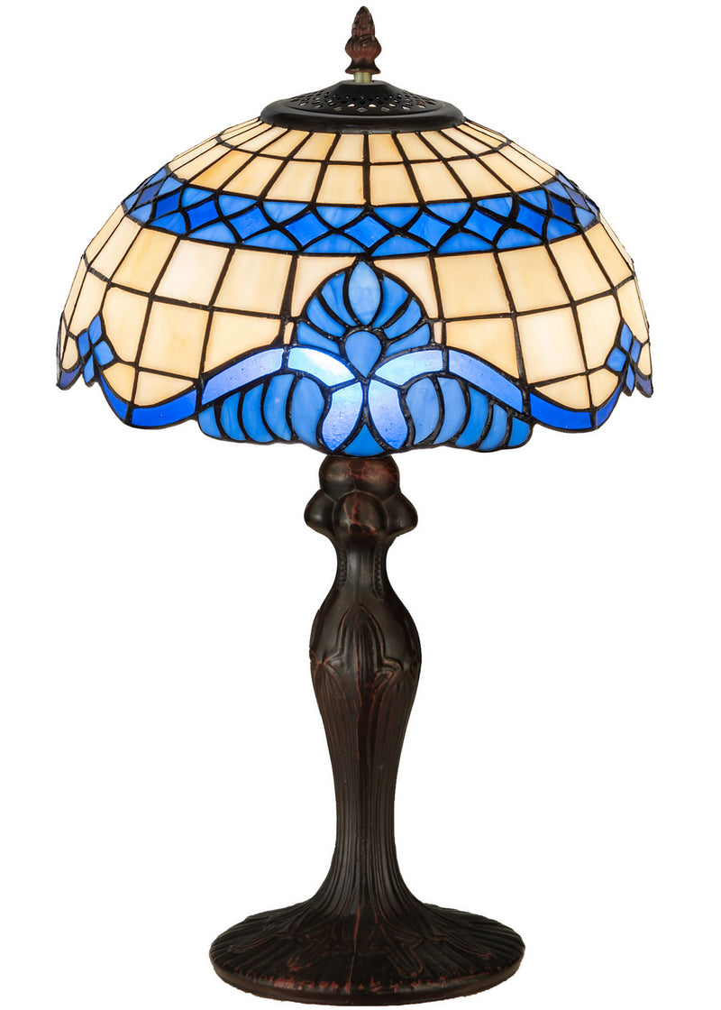 Meyda Tiffany 31201 One Light Accent Lamp, Beige Lt Blue Blue