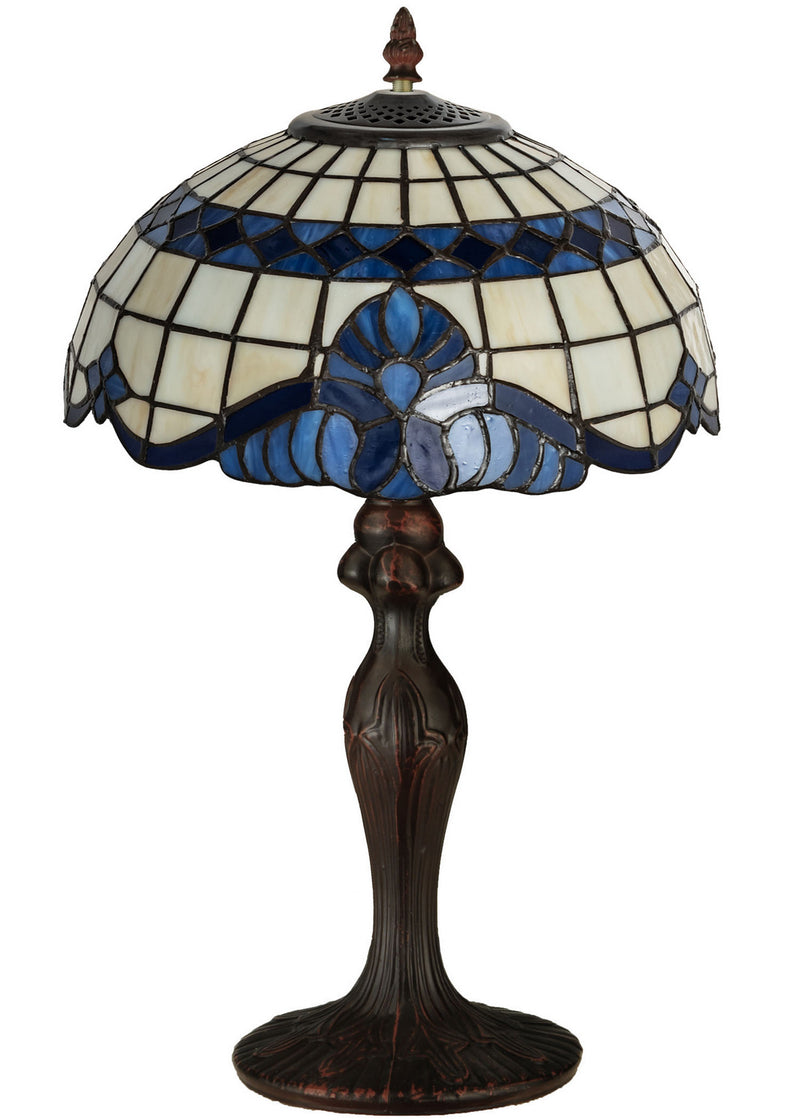 Meyda Tiffany 31201 One Light Accent Lamp, Beige Lt Blue Blue