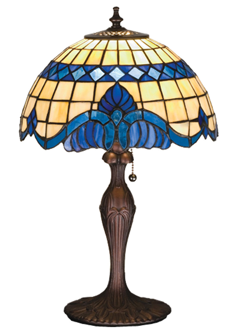 Meyda Tiffany 31201 One Light Accent Lamp, Beige Lt Blue Blue