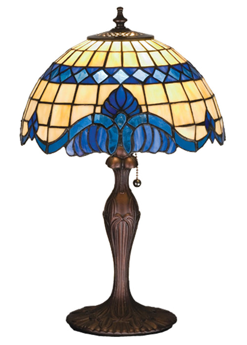Meyda Tiffany 31201 One Light Accent Lamp, Beige Lt Blue Blue