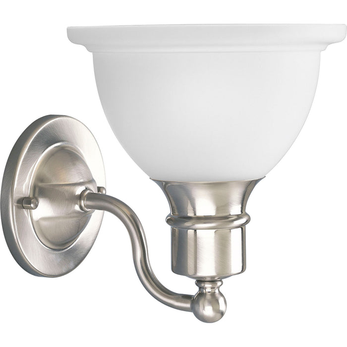 Progress Lighting P3161-09 One Light Bath Bracket, Brushed Nickel