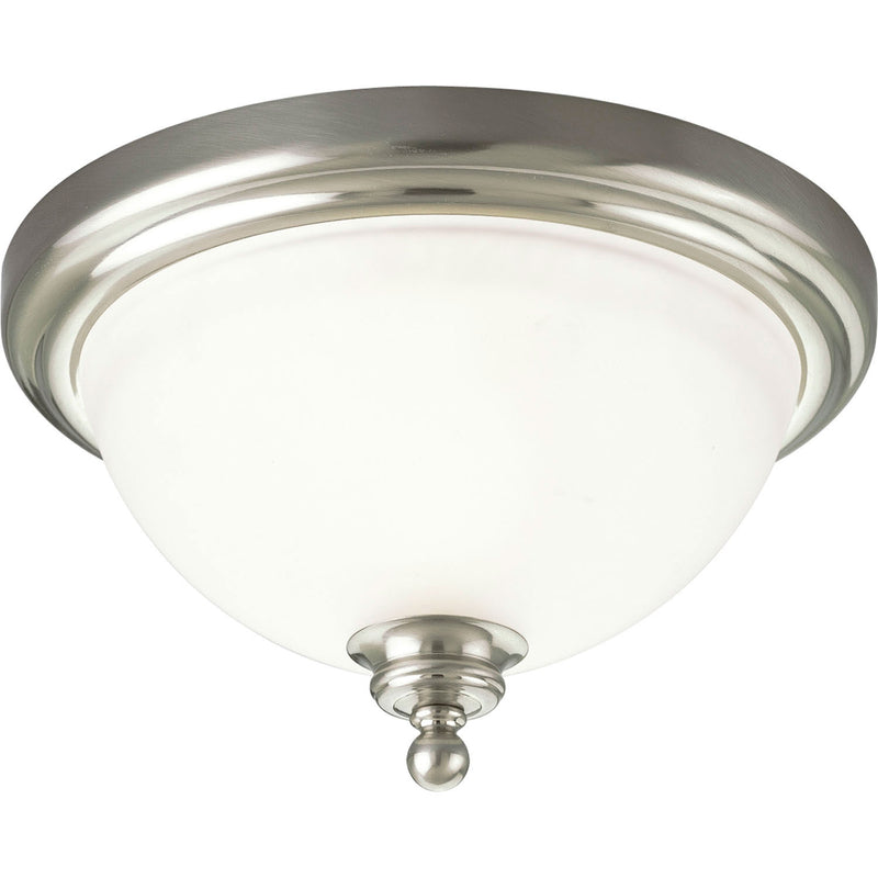 Progress Lighting P3311-09 One Light Flush Mount, Brushed Nickel