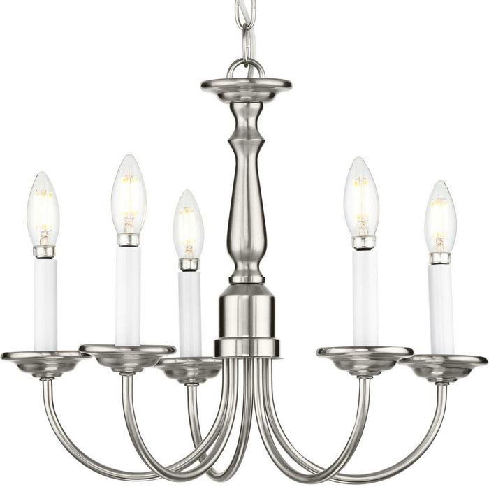 Progress Lighting P4009-09 Five Light Chandelier, Brushed Nickel