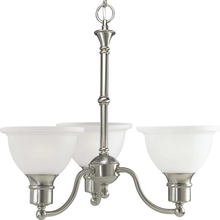Progress Lighting P4280-09 Three Light Chandelier, Brushed Nickel