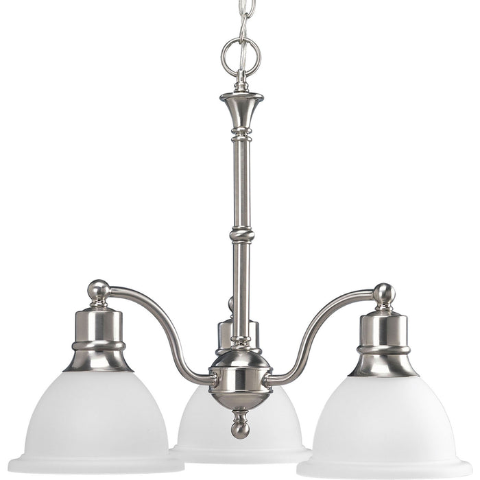 Progress Lighting P4280-09 Three Light Chandelier, Brushed Nickel