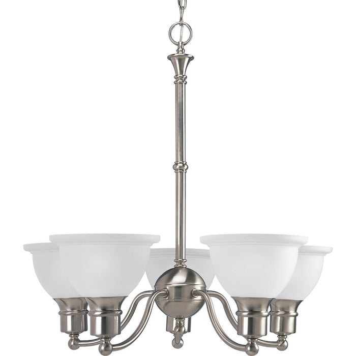 Progress Lighting P4281-09 Five Light Chandelier, Brushed Nickel