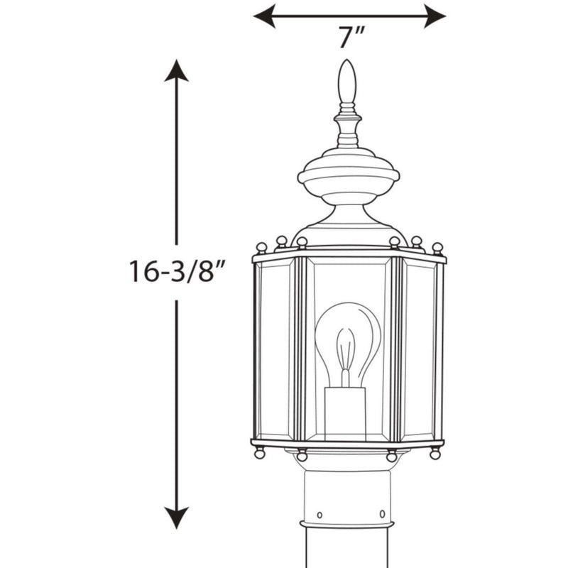 Progress Lighting P5430-10 One Light Post Lantern, Polished Brass