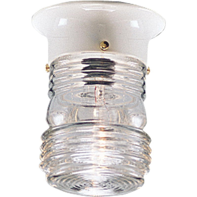 Progress Lighting P5603-30 One Light Outdoor Flush Mount, White